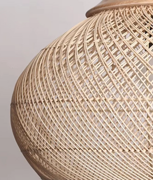Vintage Boho Rotan Hanglamp – Handgemaakte E27 Hanglamp