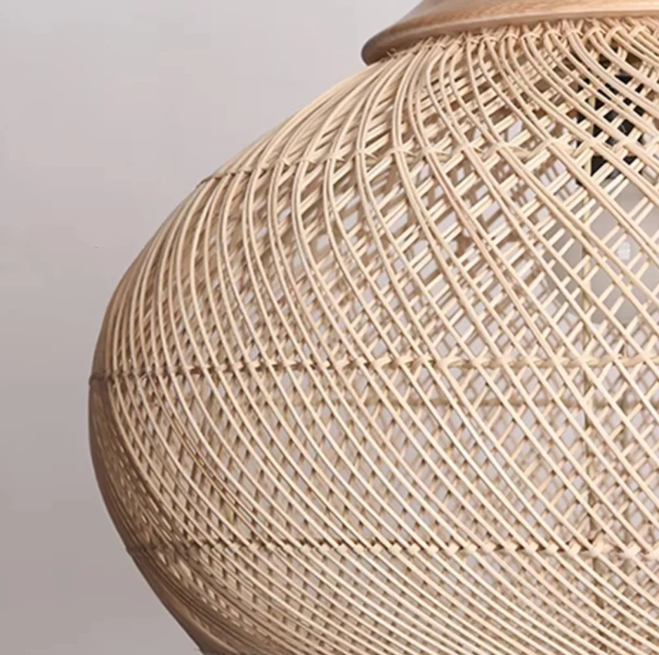 Vintage Boho Rotan Hanglamp – Handgemaakte E27 Hanglamp