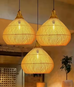 Vintage Boho Rotan Hanglamp – Handgemaakte E27 Hanglamp