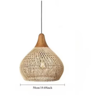 Vintage Boho Rotan Hanglamp – Handgemaakte E27 Hanglamp