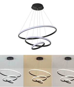 3-Ring Moderne Hanglamp – Dimbare Ronde Luxe Plafondlamp