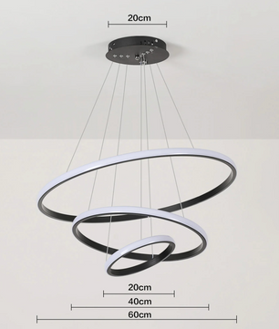 3-Ring Moderne Hanglamp – Dimbare Ronde Luxe Plafondlamp