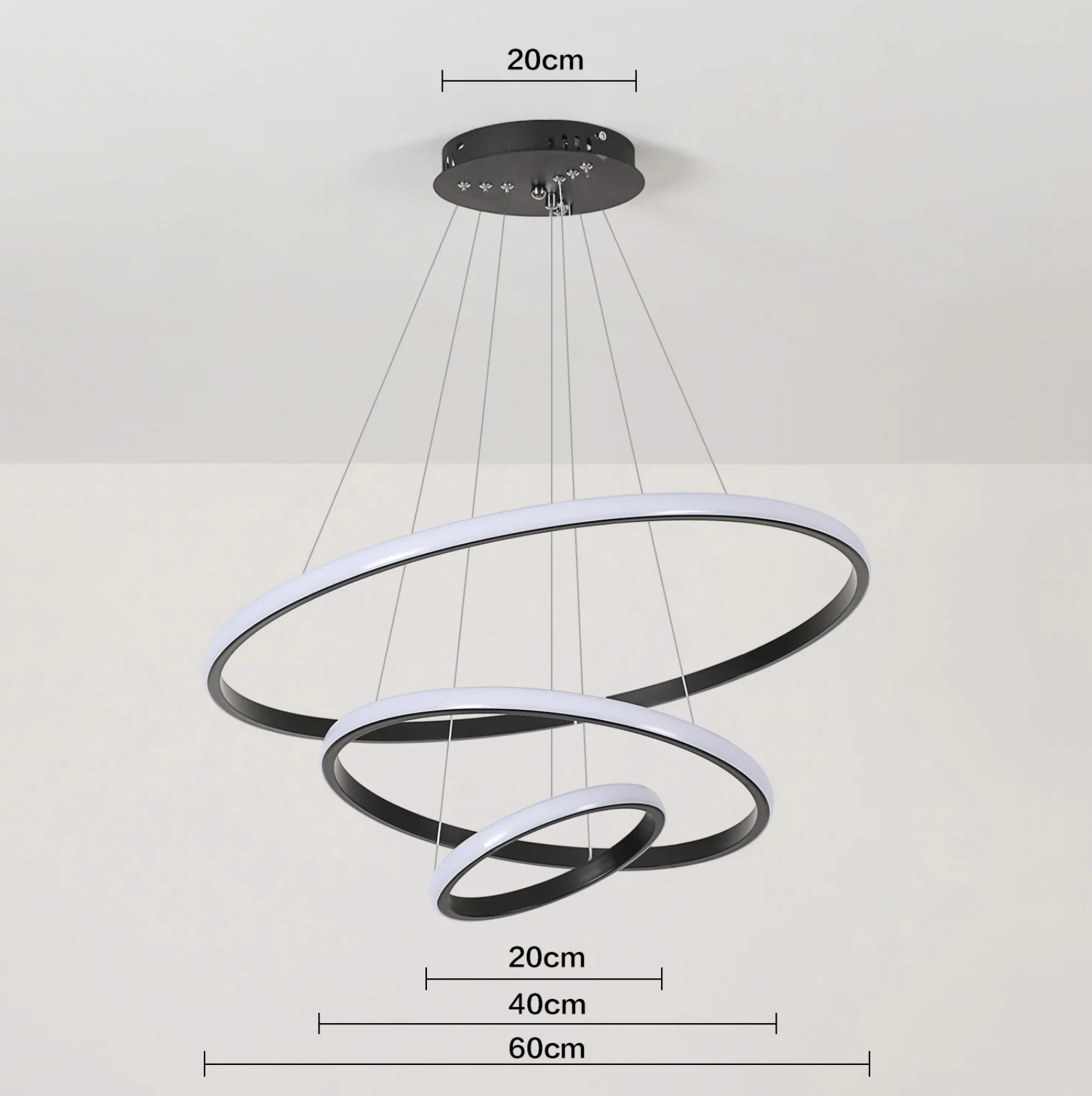 3-Ring Moderne Hanglamp – Dimbare Ronde Luxe Plafondlamp