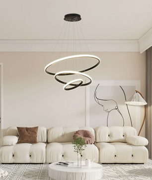 3-Ring Moderne Hanglamp – Dimbare Ronde Luxe Plafondlamp