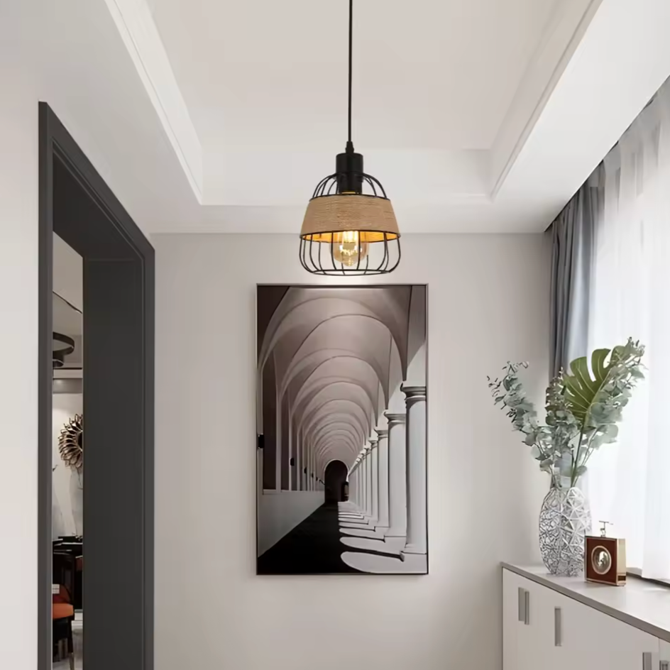 Vintage Lantaarn Hanglamp – Industriële Metalen Plafondlamp