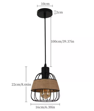 Vintage Lantaarn Hanglamp – Industriële Metalen Plafondlamp