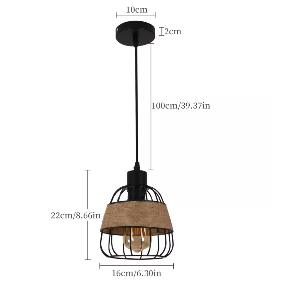 Vintage Lantaarn Hanglamp – Industriële Metalen Plafondlamp
