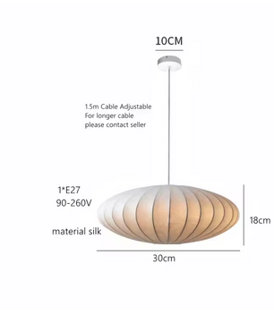 Moderne Zijden Hanglamp – Creatieve Plafondlamp voor Woonkamer & Eetkamer