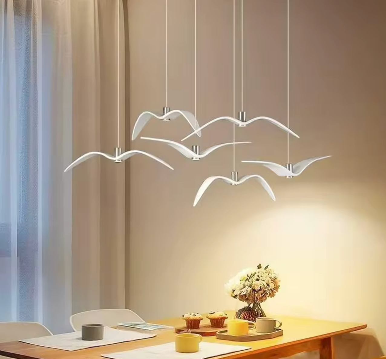Scandinavische LED Hanglamp – Moderne Keramische Plafondlamp met Warm Licht