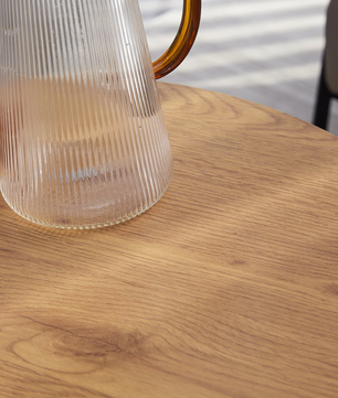 Set van 2 Scandinavische Salontafels – Ronde Tafels met Metaal & Hout, Stapelbaar en Modern