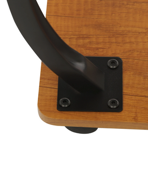 C-vormige bijzettafel met wielen en 2 niveaus – houtlook