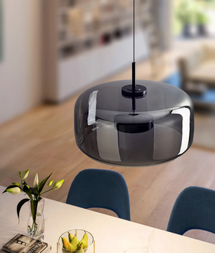 Moderne Glazen Hanglamp – LED Plafondlamp met Verstelbare Hoogte
