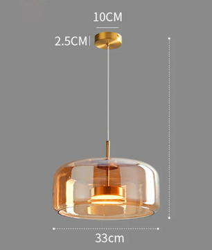 Moderne Glazen Hanglamp – LED Plafondlamp met Verstelbare Hoogte