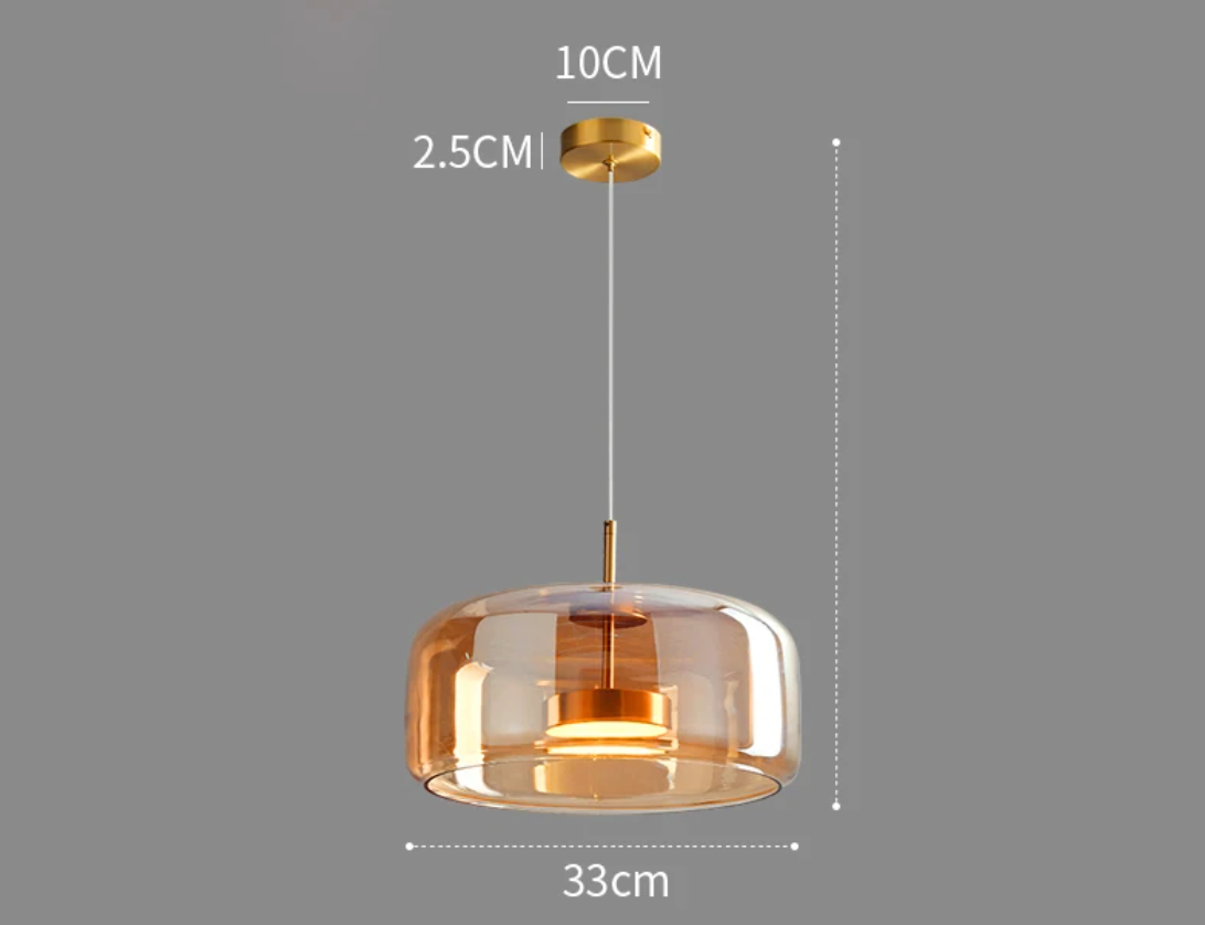 Moderne Glazen Hanglamp – LED Plafondlamp met Verstelbare Hoogte