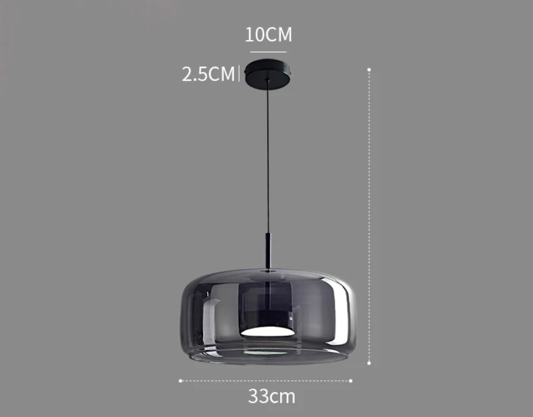 Moderne Glazen Hanglamp – LED Plafondlamp met Verstelbare Hoogte