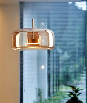 Moderne Glazen Hanglamp – LED Plafondlamp met Verstelbare Hoogte