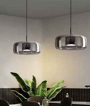 Moderne Glazen Hanglamp – LED Plafondlamp met Verstelbare Hoogte
