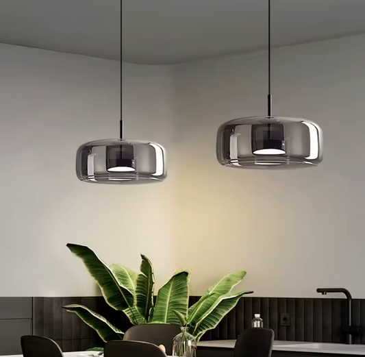 Moderne Glazen Hanglamp – LED Plafondlamp met Verstelbare Hoogte