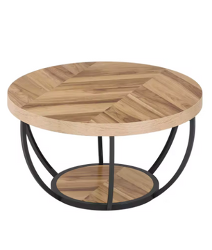 2-Laags Ronde Salontafel – Industriële Stijl