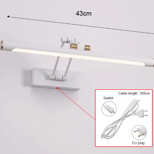 Moderne LED Spiegellamp – Dimbare Wandlamp voor Badkamer & Slaapkamer