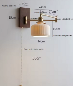 Moderne Nordic Wandlamp – LED Wandkandelaar met Trekkoordschakelaar