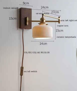 Moderne Nordic Wandlamp – LED Wandkandelaar met Trekkoordschakelaar