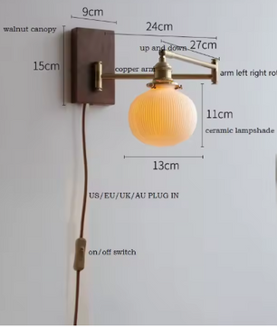 Moderne Nordic Wandlamp – LED Wandkandelaar met Trekkoordschakelaar