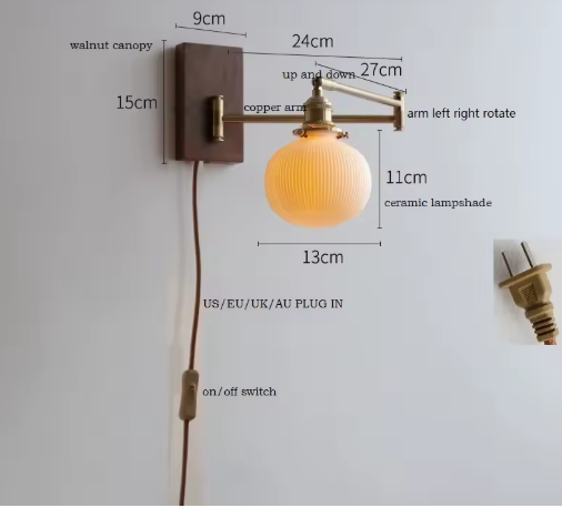 Moderne Nordic Wandlamp – LED Wandkandelaar met Trekkoordschakelaar