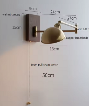 Moderne Nordic Wandlamp – LED Wandkandelaar met Trekkoordschakelaar