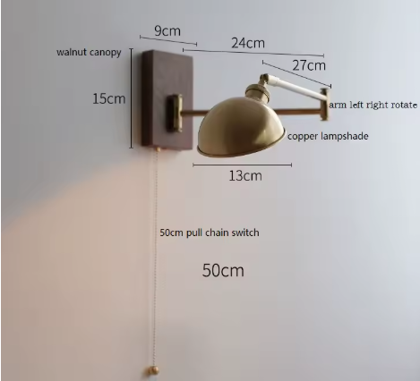 Moderne Nordic Wandlamp – LED Wandkandelaar met Trekkoordschakelaar