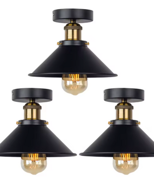 Vintage Industriële Plafondlamp – Metalen Retro Inbouwarmatuur