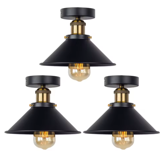 Vintage Industriële Plafondlamp – Metalen Retro Inbouwarmatuur