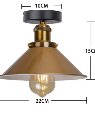 Vintage Industriële Plafondlamp – Metalen Retro Inbouwarmatuur