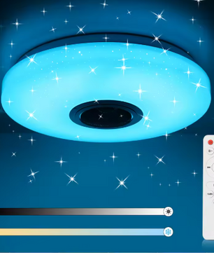 Moderne LED Plafondlamp met Bluetooth Speaker – Ø 50 cm, RGB & Dimbaar