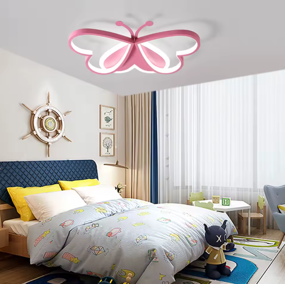Vlinder LED Plafondlamp – Creatieve Kinderkamer & Slaapkamerverlichting, 90W