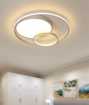 Moderne LED Plafondlamp – Rond Acryl & IJzer, 55W Dimbaar