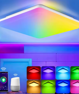 Smart LED RGB Plafondlamp – Dimbaar 24W, WiFi & Alexa Compatibel, 28×28 cm