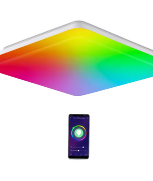 Smart LED RGB Plafondlamp – Dimbaar 24W, WiFi & Alexa Compatibel, 28×28 cm