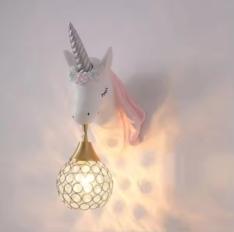 Nordic Kinderkamer Wandlamp – Cartoon Eenhoorn Design, Modern en Sfeervol