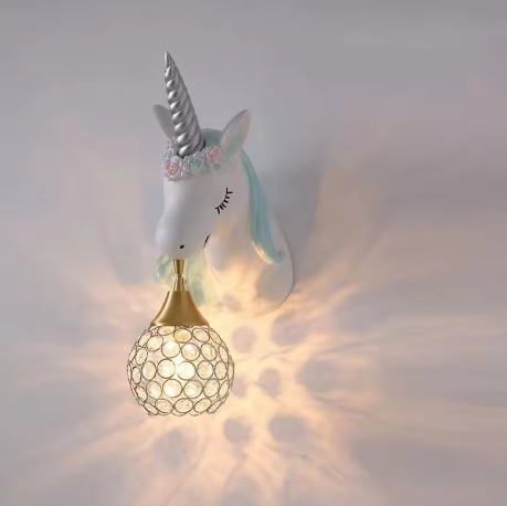 Nordic Kinderkamer Wandlamp – Cartoon Eenhoorn Design, Modern en Sfeervol
