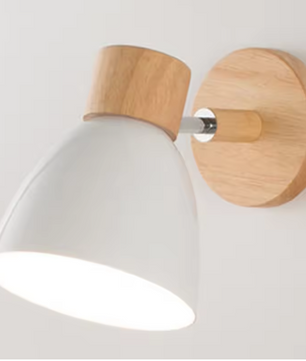 Houten Scandinavische Wandlamp – Moderne E27 Binnenverlichting met Schakelaar