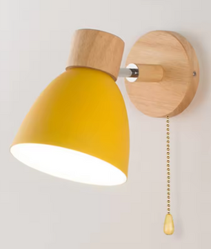 Houten Scandinavische Wandlamp – Moderne E27 Binnenverlichting met Schakelaar