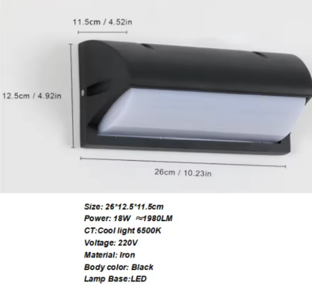 Moderne LED Wandlamp – 20W Binnen & Buiten, Draaibaar Paneel, Warm Wit Licht