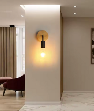 Industriële Wandlampen 2-Pack – Retro Hout & Metaal, E27 Fitting