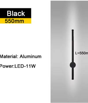 350 ° Rotatie LED Wandlamp voor Woonkamer Moderne Lange Wandlampen Voor Thuis Slaapkamer Trappen Woonkamer Bank Achtergrondverlichting Decoratie Lamp 110-220V