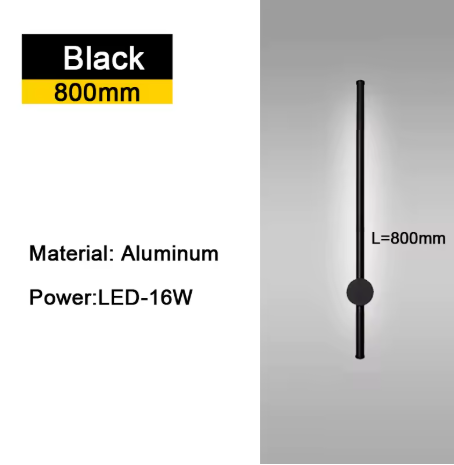 350 ° Rotatie LED Wandlamp voor Woonkamer Moderne Lange Wandlampen Voor Thuis Slaapkamer Trappen Woonkamer Bank Achtergrondverlichting Decoratie Lamp 110-220V