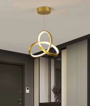 Glanzende LED Hanglamp – Moderne Plafondlamp met 3 Lichtkleuren, Acryl & Metaal