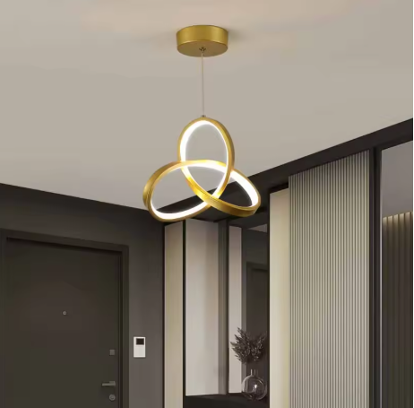 Glanzende LED Hanglamp – Moderne Plafondlamp met 3 Lichtkleuren, Acryl & Metaal