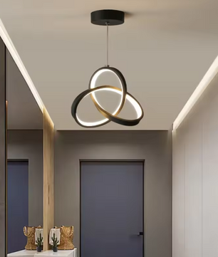 Glanzende LED Hanglamp – Moderne Plafondlamp met 3 Lichtkleuren, Acryl & Metaal