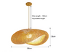 Japanse Bamboe Hanglamp – Handgeweven Rotan Kroonluchter, Natuurlijke Sfeerverlichting voor Woonkamer, Restaurant & Café